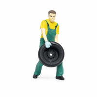 Miniature Repair Worker Carved 1/64 Scale Figure Compact Repairman Model for Garage Scene