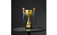 Personalized Gold Cup Trophy Custom Cup Trophy with Base Polished Engraving for Students, Kids, Sports Tournaments, School Competitions