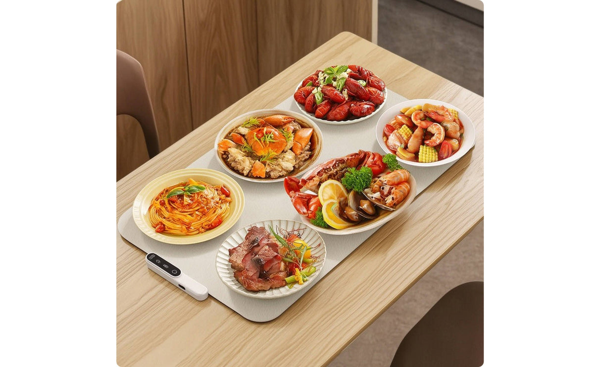 Foldable Food Warming Mat Adjustable Temperature Silicone Warming Mat Portable Appliance Lightweight for Party