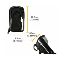 Press-sensitiveSensitive Window Bike Phone Holder Bag Zippered Compartment Bike Phone Bag Mounting Straps Bike Triangle Pouch Reflective Striping