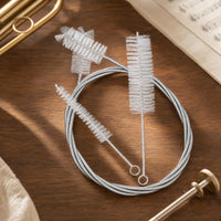 3 Pieces Brass Instrument Brush Stainless Steel Brush with Nylon Bristles Waterproof for Students, Rehearsal
