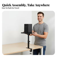 Anti-Slip Desktop Speaker Riser Space Saving Adjustable Studio Monitor Stand Vibration Damping Pad Universal Speaker Tray Heavy Duty for Audiophiles, Music Producers, Gamers, Gaming Setup