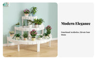 Multi-Tier Plant Shelf Space-Saving Multi-Level Quarter-Circle Rack Curved Shape