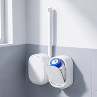 Disposable Toilet Brush Wall-Mounted Toilet Wand with Disposable Refills Refill Pads Hygienic Replacement Heads Single-Use