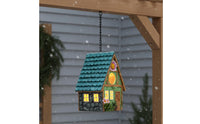 Realistic Design Resin Birdhouse Intricate Details Hanging Birdhouse Hand Painted for Courtyard, Outdoor