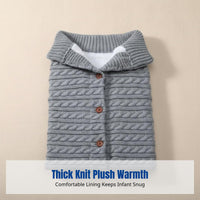 Autumn Winter Sleeping Bag, Knitted, Button Closure, Thick Plush, Warm, Soft Acrylic, For Outdoor Travel