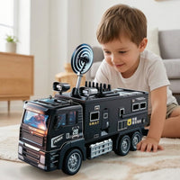 Metal SWAT Truck Model Inertial Toy Truck with Opening Door Movable Simulation Police Vehicle Die-Cast Style for Children, Toddlers, Playroom, Home