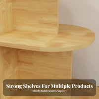 Safe Rounded Corners Round Retail Gondola Heavy Duty Unrestricted Standing Island Shelf Sturdy and Long-Lasting Multi-Tier Display Stand Easy to Assemble for Shop Owners, Retailers, Vendors, Trade Exposition