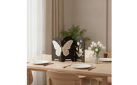 Freestanding Tabletop Screen with Arched Tops Textured Decorative Screen with Floral Relief for Console Table