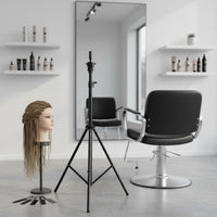 Mannequin Head Tripod Stand 360° Rotatable Top Hairdressing Practice Head Holder Flexible Rotation Cosmetology Mannequin Stand for Beginners, School