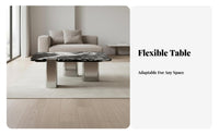 2 Pieces Italian Inspired Square and Round fit togethering Tables Minimalist Aesthetic Coffee Table Modern design Living Room Furniture Two-Piece Set for Homeowners, Apartment Dwellers, Interior Designers, Home, Lounge Area, Small Spaces, Bedroom