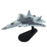 1:100 Scale SU-57 Fighter Jet Model Fighter Jet Model with Stand Assembled Detailed for Aviation Enthusiasts, Office