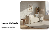 Curved Sectional Creamy visually pleasing Curved sectional Couch Three-Seater Sofa for Apartment Dwellers, Homeowners, Living Room, styling studio, Reception Area