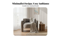 Nordic Design Single Sofa Chair Comfortable Lazy Sofa Chair Soft Upholstery Modern Rounded Armchair Long-Lasting Wood Frame for Interior Decorators, Apartment Dwellers, Living Room, Bedroom, Reception Area, Beauty Salon