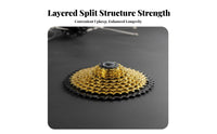 Mountain Bike Cassette Gold Plated All-Terrain Bike Speed Cassette Cycle Flywheel Lightweight Drivetrain Part Effortless