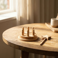 Beech Wood Wooden Birthday Cake Unfinished Birthday Cake Toy Smooth for Playroom