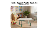 Height-Adjustable Peanut Table and Bunny Chair Set Multi-Functional Design Multifunctional Table and Chair Set Wipe-Clean Desktop children's Furniture Strong Load-Bearing for Toddlers, Preschoolers, Childs 2-8, Kindergarten, Preschool, Playroom