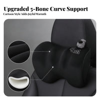 Car Neck Pillow Flannel Contoured Skin-Friendly Material Travel Gear Soft Bear Car Headrest Pillow for Vehicle Seat