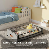 Space Saving Under Bed Storage Container Dustproof Rolling Underbed Storage Bin Large Capacity Rolling Underbed Organizer Long-Lasting for Students, Apartment Dwellers, Homeowners, Bedroom, Dorm Room, Closet