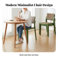 Stackable Plastic Woven Chair Modern Minimalist design Dining Seat Ergonomic support structurerest Seating Furniture Easy Assembly for Homeowners, Restaurant Owners, Interior Decorators