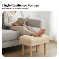 Soft Cushion Upholstered Footstool Multi-Purpose Footrest Multifunctional Ottoman Anti-Slip Pads for Office Workers, Apartment Dwellers, Under Desk, Living Room, Bedroom, Entryway