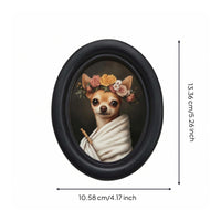 Black Finish Oval Picture Frame Ornate Vintage Oval Frame Tabletop Display