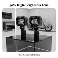 Motorcycle LED Lamp Flash Mode Multi-Level Beam Auxiliary Light Waterproof Bi-Color Color Driving Light for off-Highway, Foggy Weather