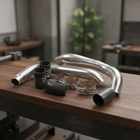 High Performance Turbo Intercooler Pipe Kit Polished Intercooler Pipe with Silicone Boots Bolt-on Vehicle Part Durable for Engine Bay