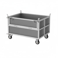 Heavy-Duty Wheeled Transport Hand Truck Reinforced Structure Wheeled Metal Container High Load Capacity Rolling Trolley 360° Rotating Wheels for Warehouse Workers, Logistics Personnel, Factory Personnel, Workshop, Garage, Distribution Center, Moving