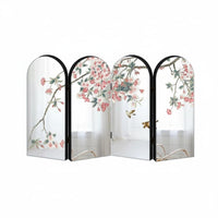 Gold and Silver Colors Acrylic Folding Screen Foldable Design Mini Folding Screen Compact Size Desktop Privacy Divider