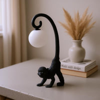 Black Monkey Table Lamp Curved Arm Monkey Lamp Modern Minimalist Home Lighting Tabletop