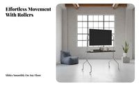 Floor TV Stand with Wheels Minimalist Design Mobile TV Stand Universal Compatibility for Renters, Office, Conference Room, Commerce Show