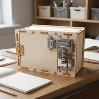 Mechanical Wooden Lock Box Kit Interlocking Combination Lock Box Metal Hardware Home Organizer Sturdy Build