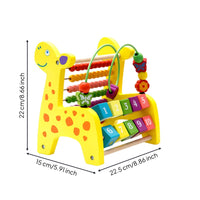 Smooth Sliding Color Recognition Wooden Abacus Math Manipulative Deer Abacus Toy