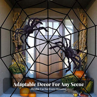 Giant Cobweb Set Kit Furry Arachnids Artificial Cobweb Set Indoor & Outsidedoor Use Easy to Install for Residents, Porch