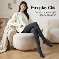 Tights for Women Fleece Lined Thermal Leggings for Winter, Opaque 160g Weight for Autumn and Cold Weather, Breathable Viscose Fiber Blend