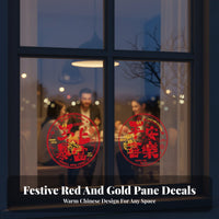Chinese New Year Glass Decal, Year of the Horse 2026, Electrostatic Paper-Cut, Glass Door Decoration