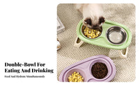 Removable Bowls Elevated Cat Bowl Set Easy to Clean Tilted Cat Food Water Bowl Set Spill Proof Guard for Cats, Indoors, Living Room, Kitchen
