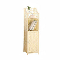 Modern Minimalist design Woven Drum Table Multi-Functional Nightstand Space-Saving Corner Cabinet for Apartment Dwellers, Homeowners, Renters, Bedroom, Living Room, Balcony, Home Office
