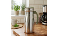 Heat and Cold Retention Stainless Steel Carafe Long-Lasting Water Jug with Lid Rust-Resistant Insulated Pitcher Easy to Clean for Hosts, Bar