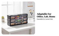 Transparent Drawers 22-Drawer Cabinet Removable Divider Parts Storage Cabinet