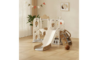 Young Child Slide and Swing Set Indoor Slide and Swing Set Three-Activity Freestanding Playground for Young Children, Children, Playroom, Living Room
