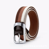 Braided Stretch Belt Casual Woven Elastic Belt Waistband Elasticated Flexible for Men, Daily Wear, Travel