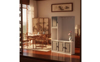 Functional Doors 1:6 Scale Furniture High Playability Dollhouse Entryway Cabinet Realistic Design Dollhouse Cabinet Detailed Craftsmanship for Doll Collectors, Hobbyists, Dioramas
