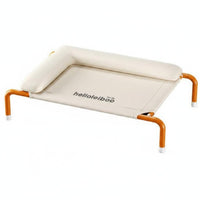 Removable and Washable Dog Cot with Pillow Moisture-Proof Raised Pet Lounger for Indoor
