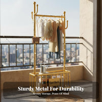 Lockable Casters Mobile Coat Stand Space Saving Freestanding Clothes Hanger Heavy Duty Freestanding Wardrobe Rack Large Capacity for Apartment Dwellers, Homeowners, Bedroom, Dorm Room, Entryway, Retail Shop