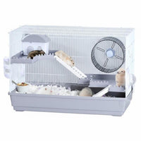 Large Space Multi-Level Hamster habitat Good Ventilation Multi-Level Clear Front Enclosure Deep Base Rodent Home Includes Accessories for Beginners, Parents, Kids, Indoors, Bedroom, Living Room