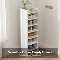 Narrow Shoe Rack Space-Saving Entryway Shoe Stand Simple Design Household Storage for Families, Apartment Dwellers, Small Areas, Hallway, Closet