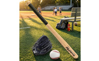 4 Pieces Wrapped Handle Children's Baseball Set Stitched Starter Baseball Kit Laced Hitter Glove Set Soft