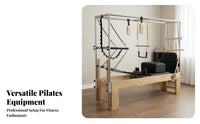 Reformer Elevated Combo Low-Impact Exercise Core Training Bed Studio Grade Pilates Reformer Bed for Home Gym Owners, Adults, Wellness Center